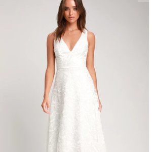 Fausta White Embroidered Sleeveless Maxi Dress